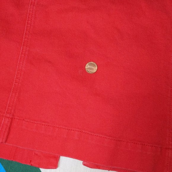 Y2K Red Denim Jacket by NY Jeans. - Picture 5 of 5